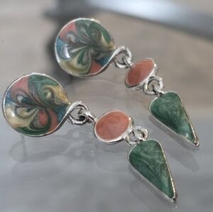 Vintage Colorful Earrings Made In USA